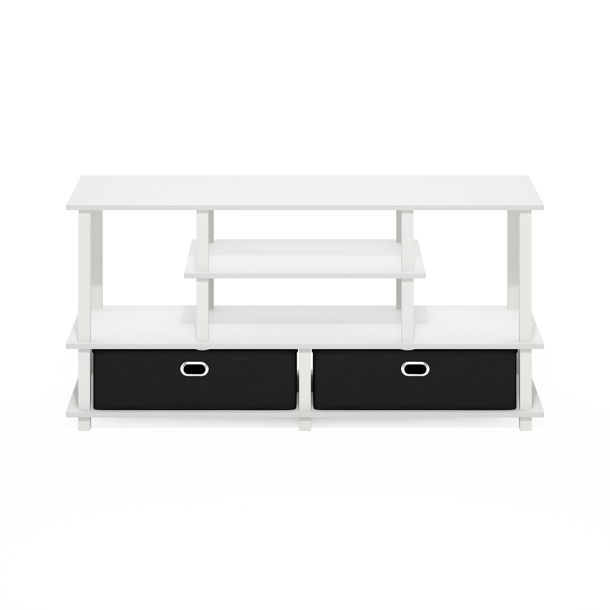 Furinno JAYA TV stand durable wood materials present lasting quality.