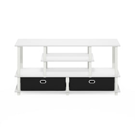 Furinno JAYA TV stand durable wood materials present lasting quality.