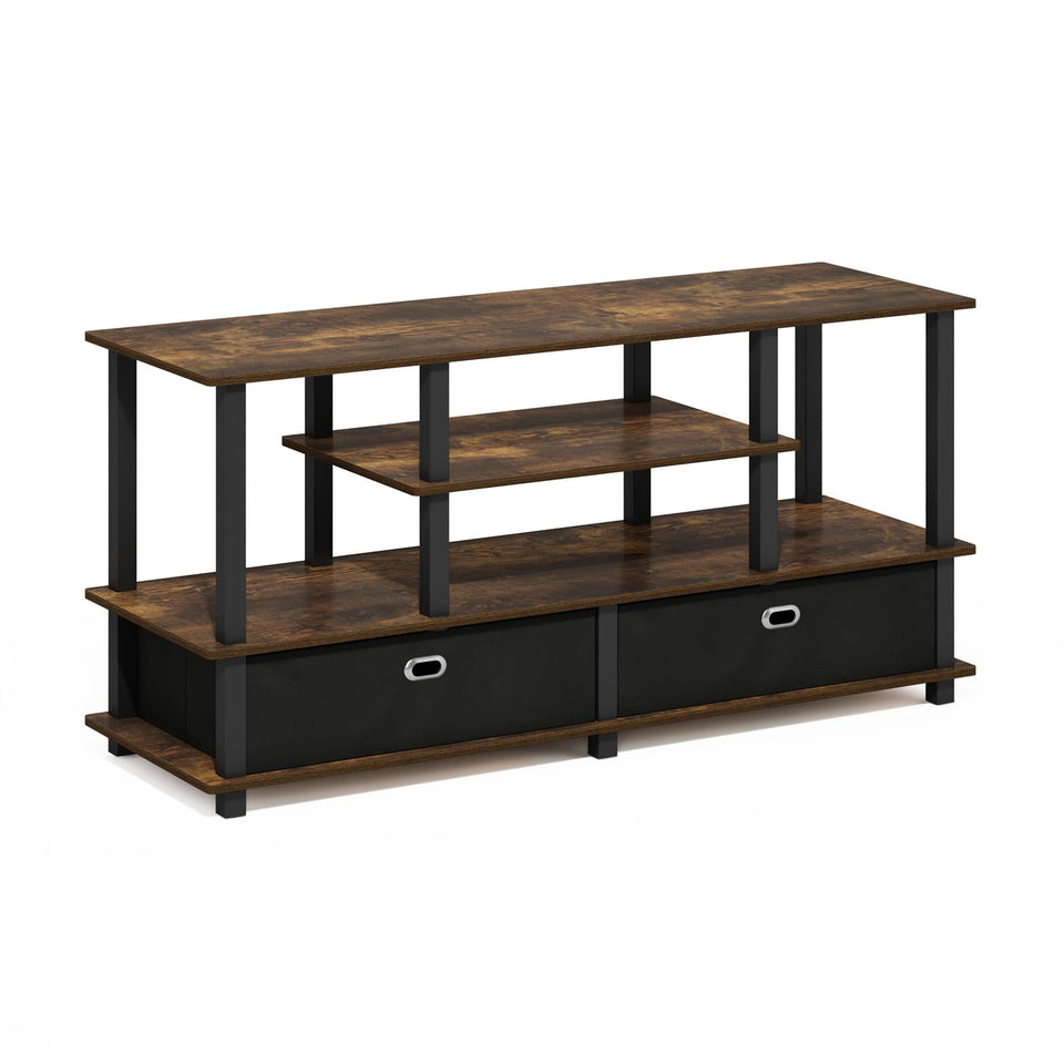 Furinno JAYA TV Stand top panel supports up to a 55-inch TV with a sleek, stable surface.