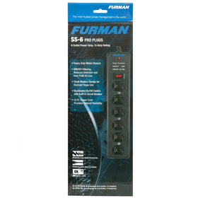 Furman SS-6 mounted behind a desk demonstrating space-saving placement and neat wiring