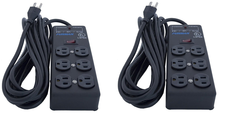 Furman SS6B six-outlet power block delivering organized, safe multi-device power.