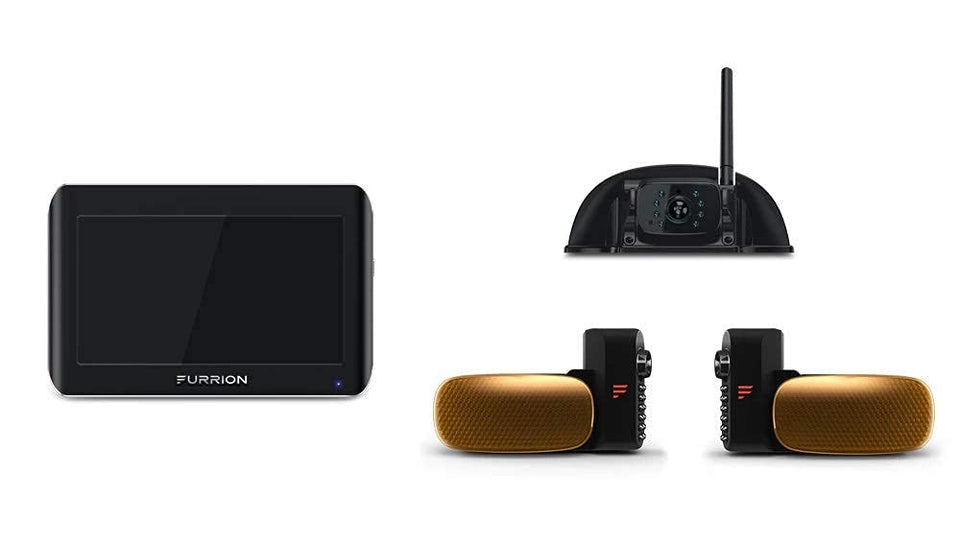 Furrion Vision S 7-inch monitor provides a clear rear view for easy RV parking