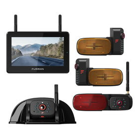 Furrion Vision S+ 7-inch monitor showing clear RV surroundings for safer parking
