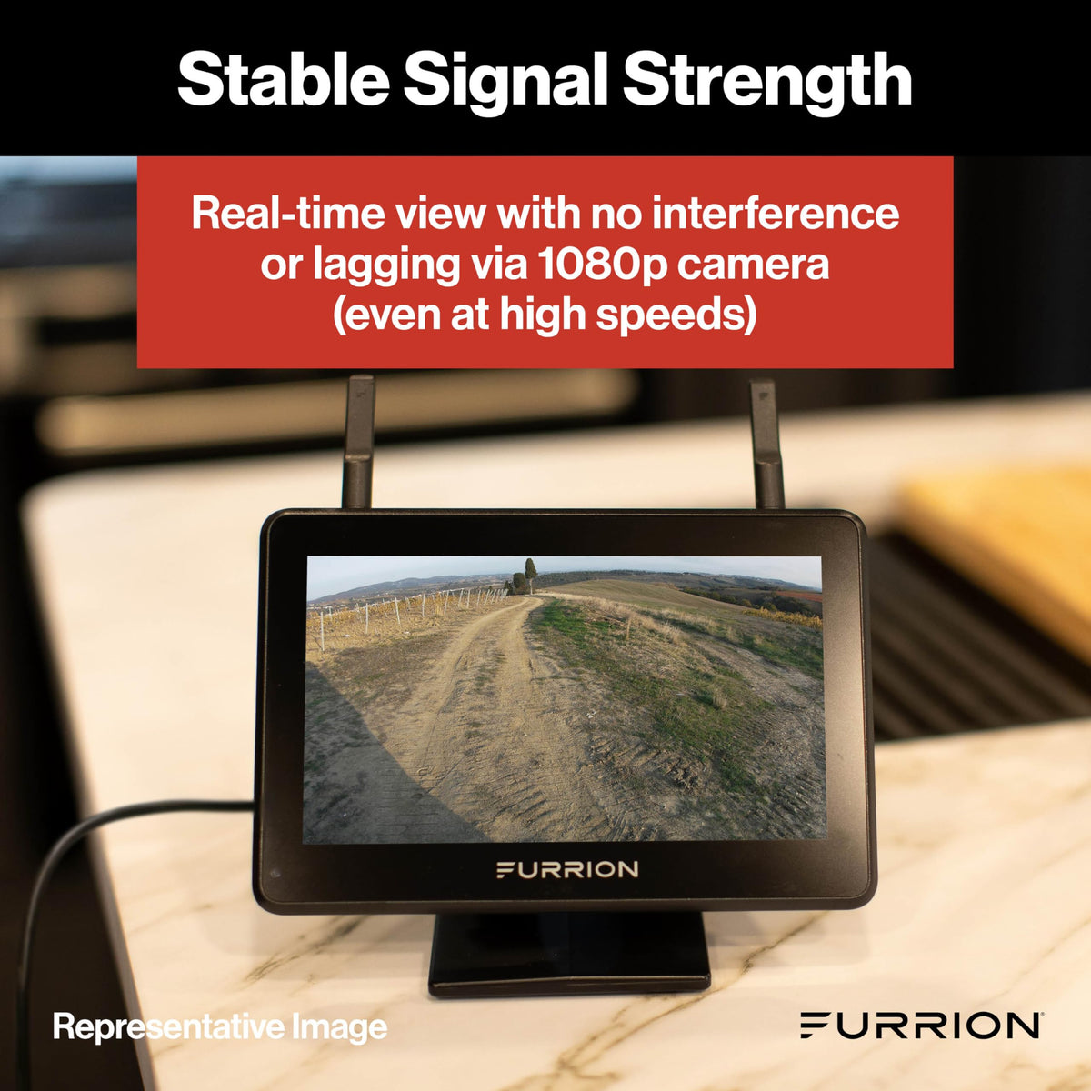 Furrion Vision S+ motion sensors auto-wake for parked security.