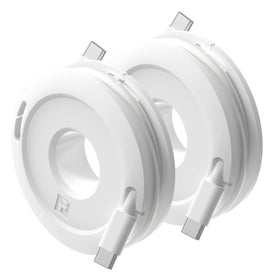 Fuse Side Winder Mini & Max white, cables neatly coiled for travel convenience.