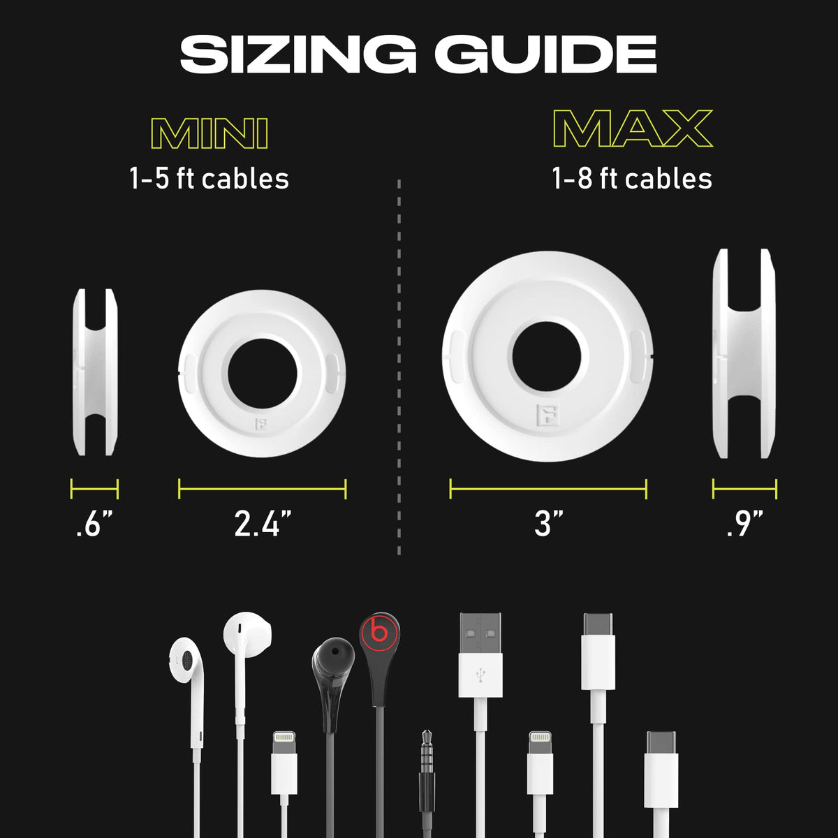 Fuse Side Winder Mini & Max white latch engaged to prevent tangles.
