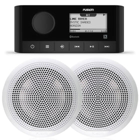 Fusion MS-RA60 marine stereo front view with clean controls and premium finish.