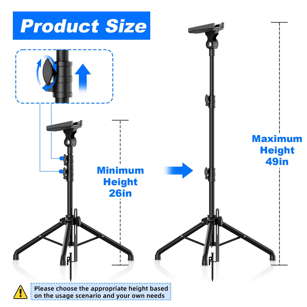 futrue-wolker ground nail being driven into soil to anchor tripod for stability