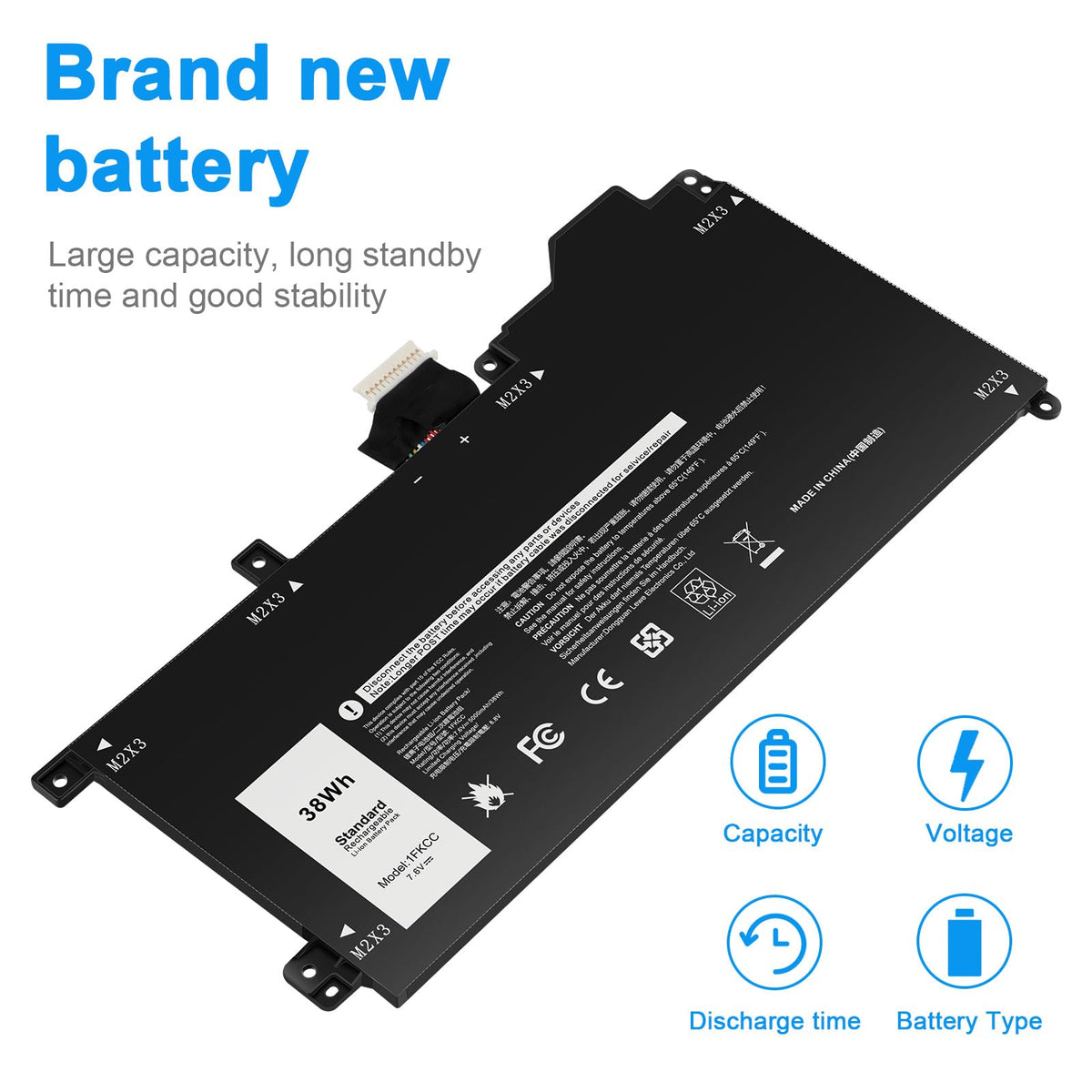 Futurebatt 1FKCC installed in a Dell Latitude 7210 demonstrating direct compatibility and restored runtime