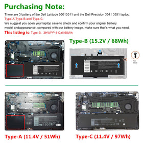Futurebatt 3HWPP compatible with Dell Latitude and Precision series for upgrades.