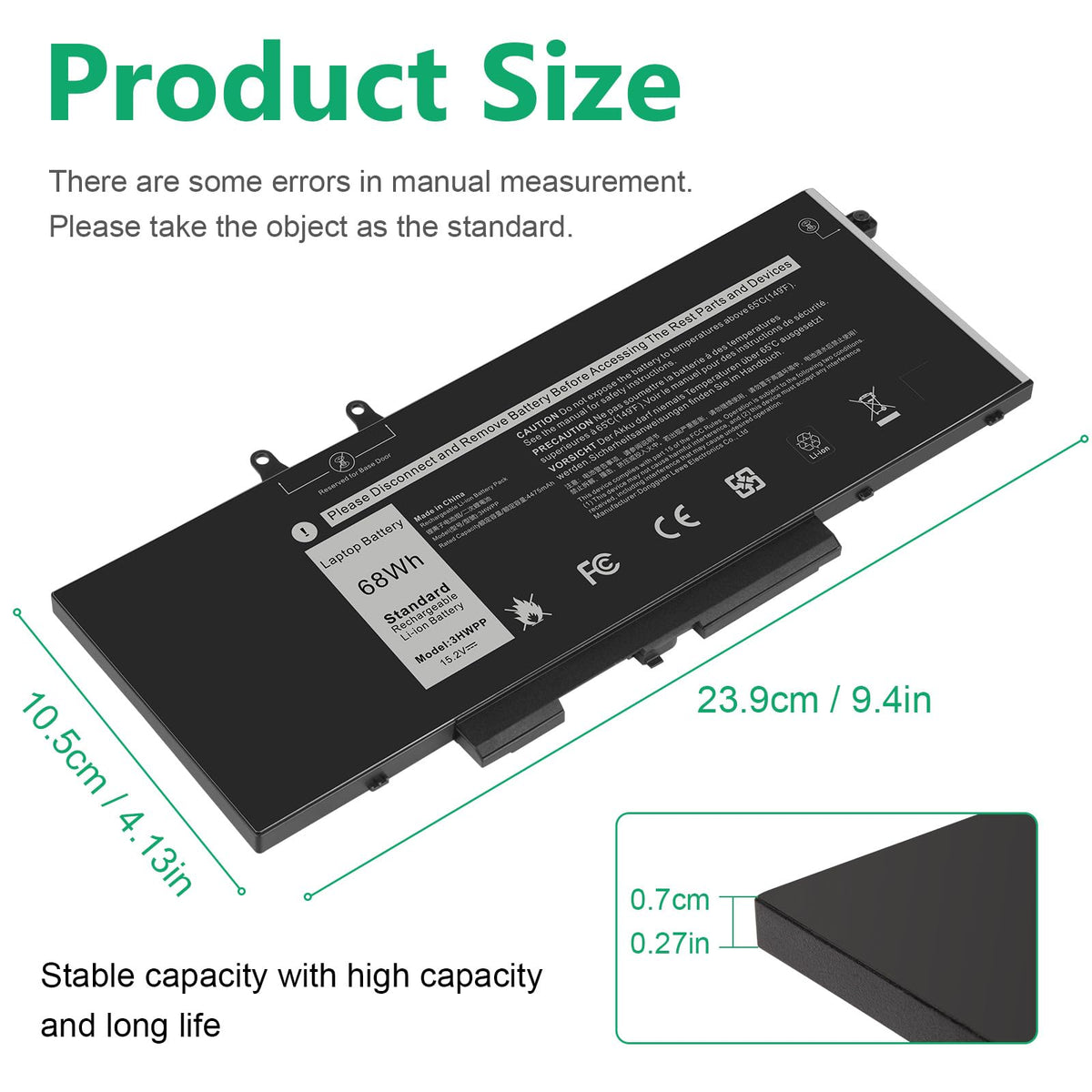 Futurebatt 3HWPP internal 4-cell design highlights efficient charging and longer runtime.