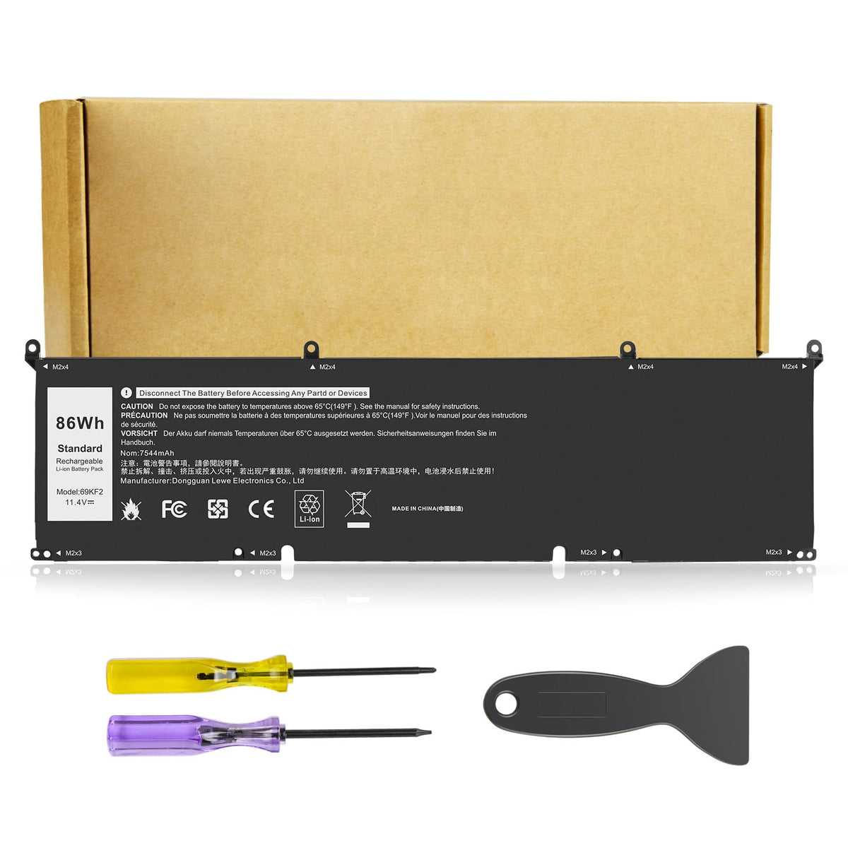 Futurebatt 69KF2 front view showing clean pack and compatibility benefits
