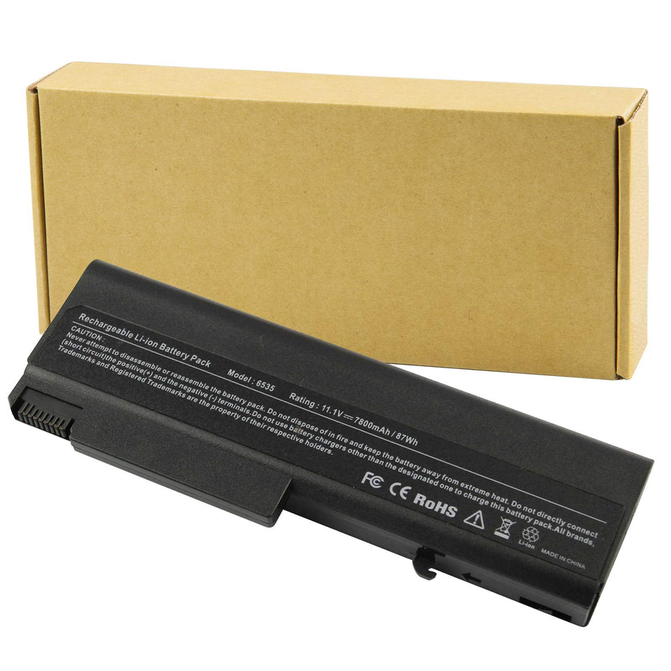 Futurebatt 9Cell 7800mAh battery back view for HP extends laptop uptime.