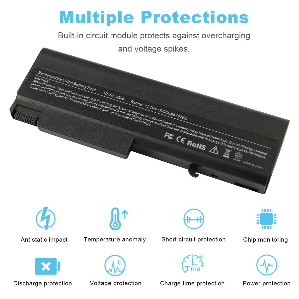 Futurebatt 9Cell 7800mAh battery compatibility list confirms HP EliteBook and ProBook support.