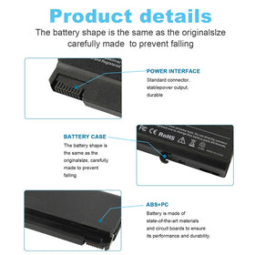 Futurebatt 9Cell 7800mAh battery connectors illustrate easy plug‑in compatibility with HP models.