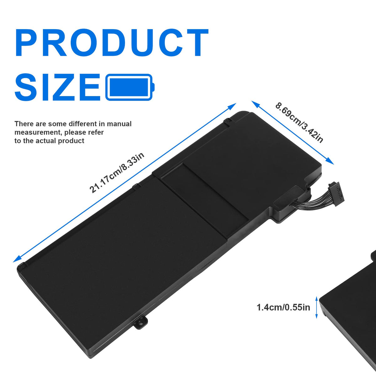 Futurebatt A1322 internal cell texture and solder joints macro, highlights Grade A construction