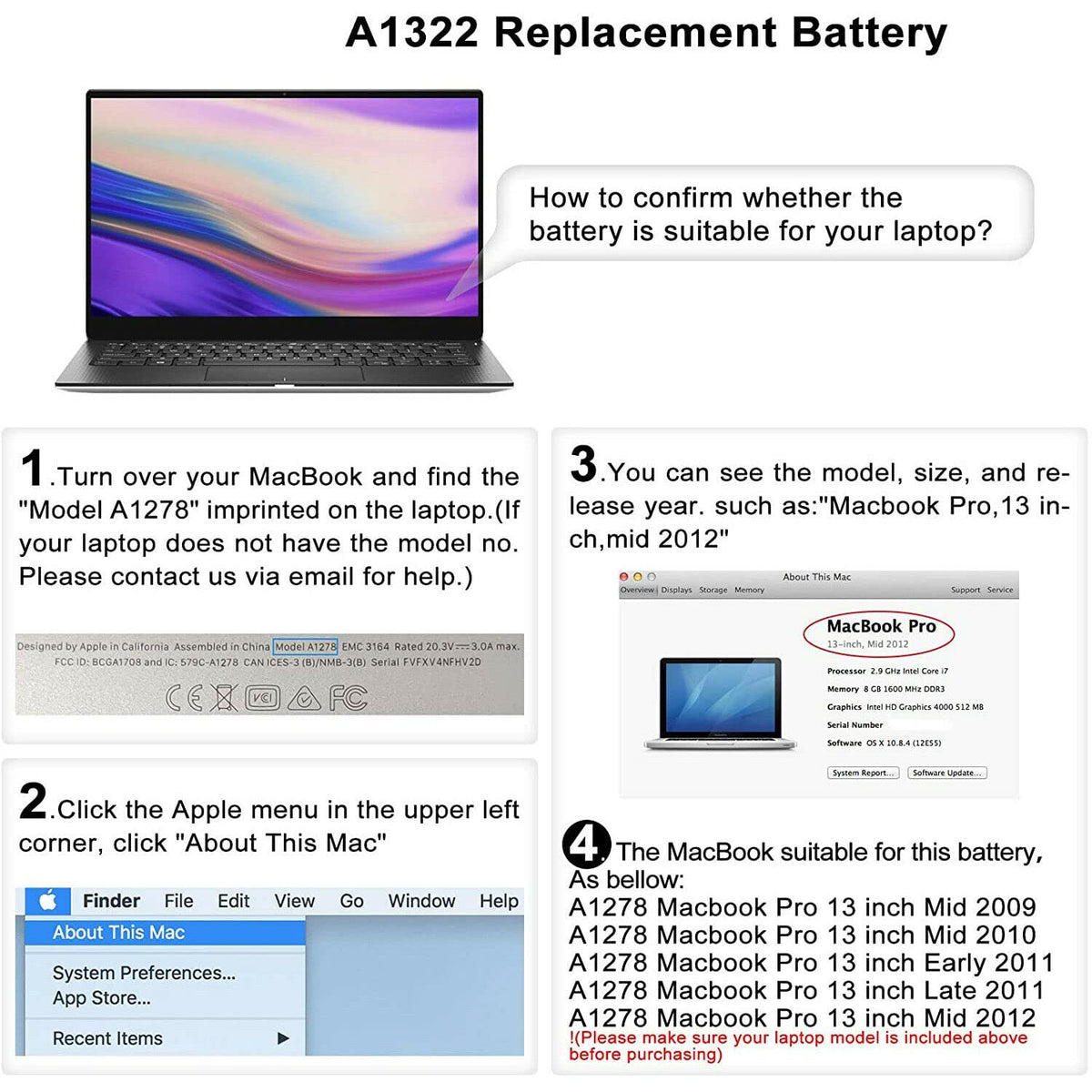 Futurebatt A1322 in a home office scene powering a MacBook Pro, extends productive hours