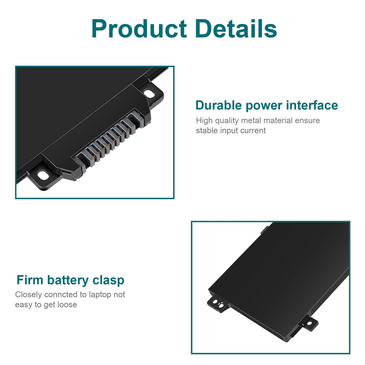 Futurebatt AE03XL top label closeup showing model and voltage for confident compatibility