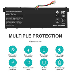 Futurebatt AP16M5J battery inside laptop demonstrates secure fit during installation.