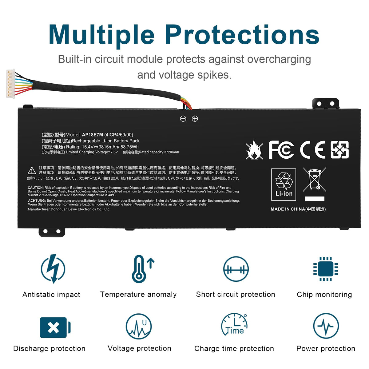 Futurebatt AP18E7M grade-A battery ready for reliable power.