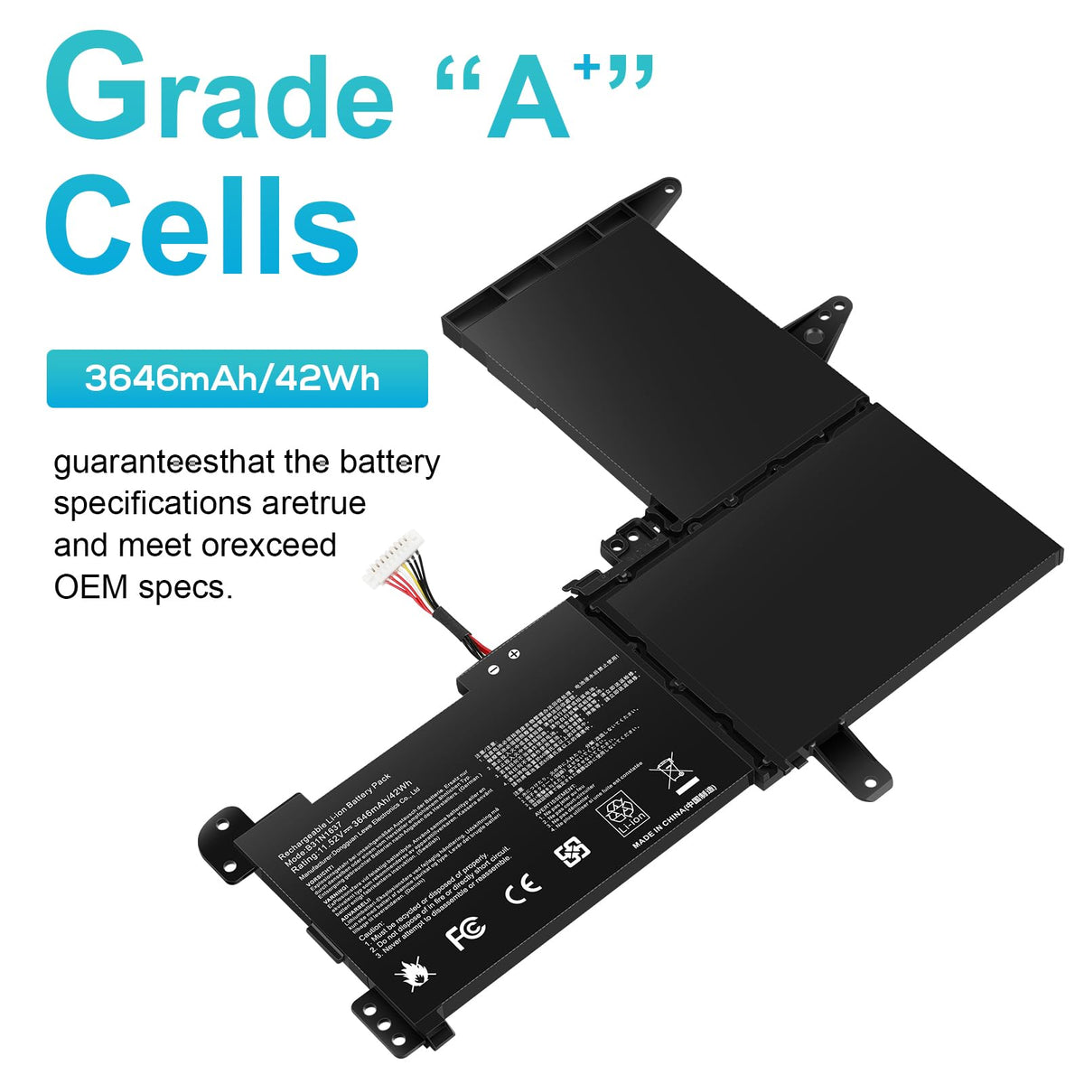 Futurebatt side profile with ruler showing slim dimensions for fit