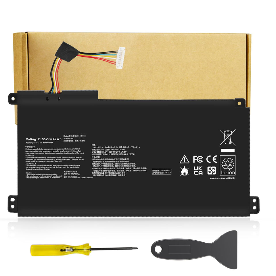 Futurebatt B31N1912 battery front view for reliable daily laptop power