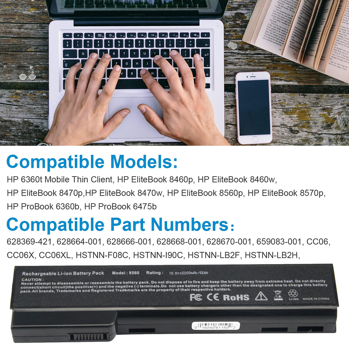Futurebatt HP EliteBook 8460w battery enabling mobility on the go