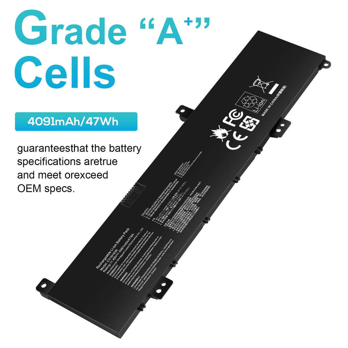 Futurebatt next to a ruler showing scale to confirm correct size and fit before purchase