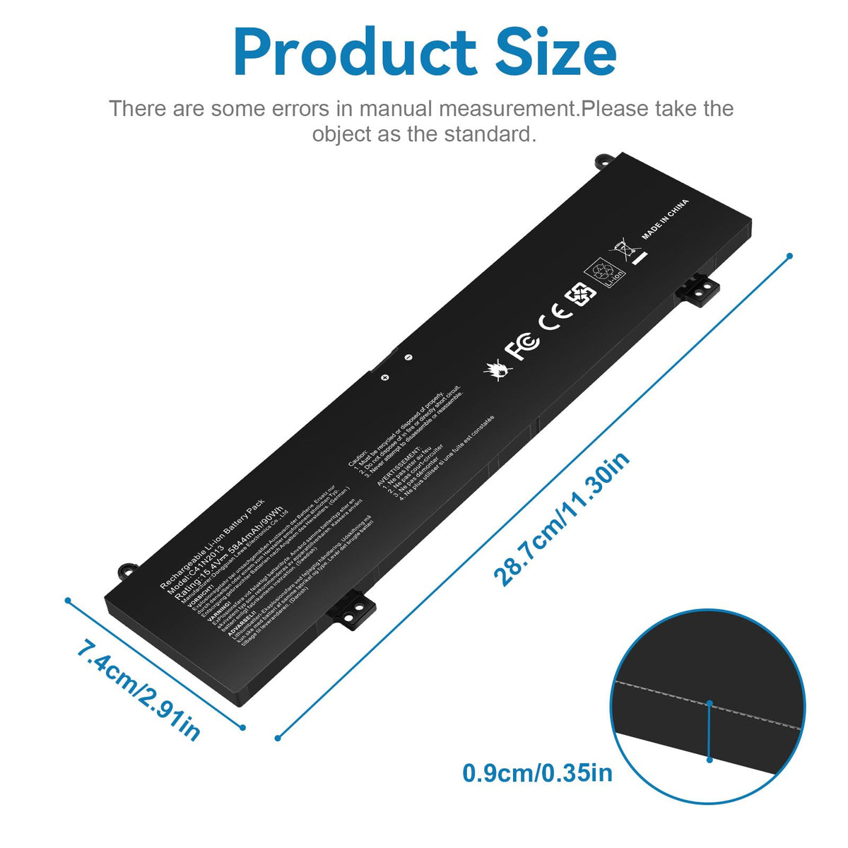 Futurebatt label close-up showing model and specs for accurate compatibility benefit