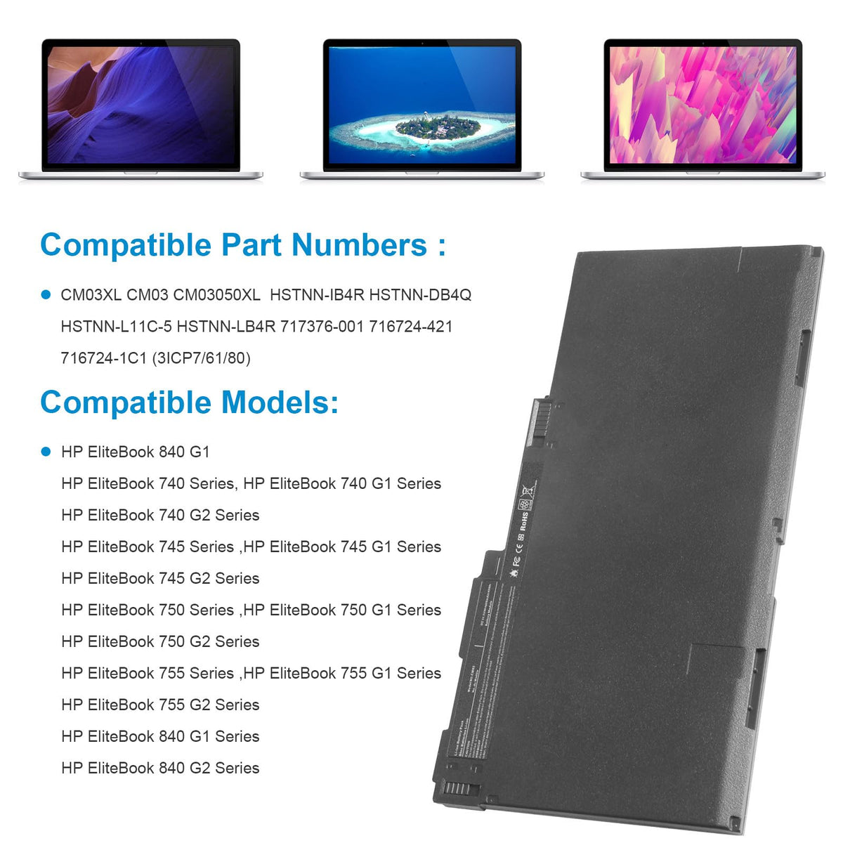 Futurebatt CM03XL battery packaging view ready-to-use packaging for fast setup