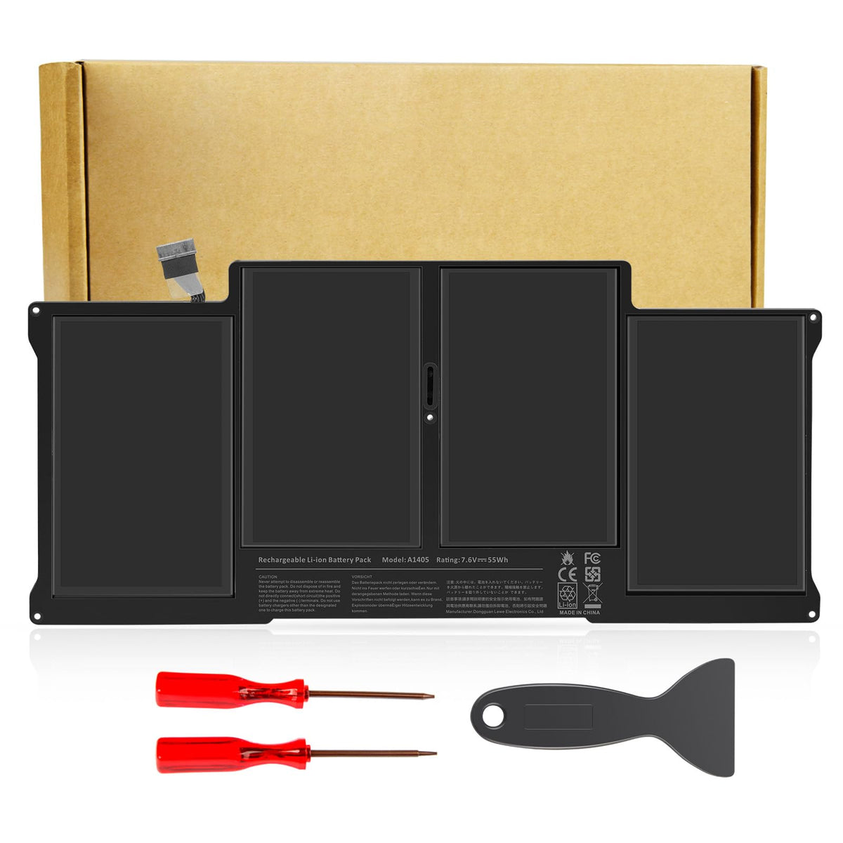 Futurebatt front packaging for MacBook Air battery showing model and capacity benefit