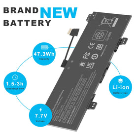 Futurebatt GB02XL battery - back view - durable build for HP Chromebooks.