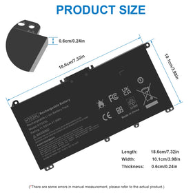Futurebatt HT03XL battery back cover area shows snug HP notebook fit