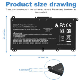 Futurebatt HW03XL close-up of the battery label displaying voltage, capacity and compatibility for安心