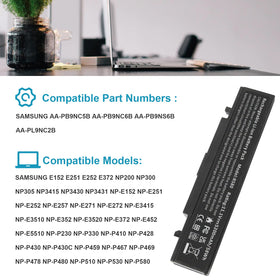 Futurebatt AA-PB9NC6B replacement fits cleanly in compatible laptops
