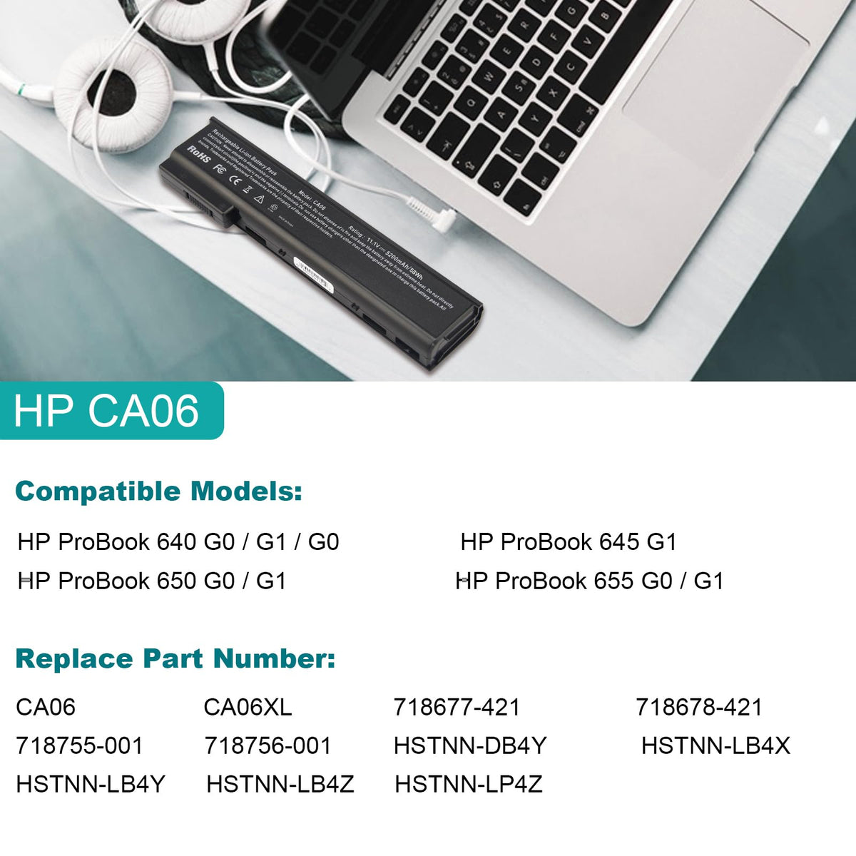 Futurebatt HSTNN-LB4Y ProBook 650G0 battery supports extended sessions between charges.