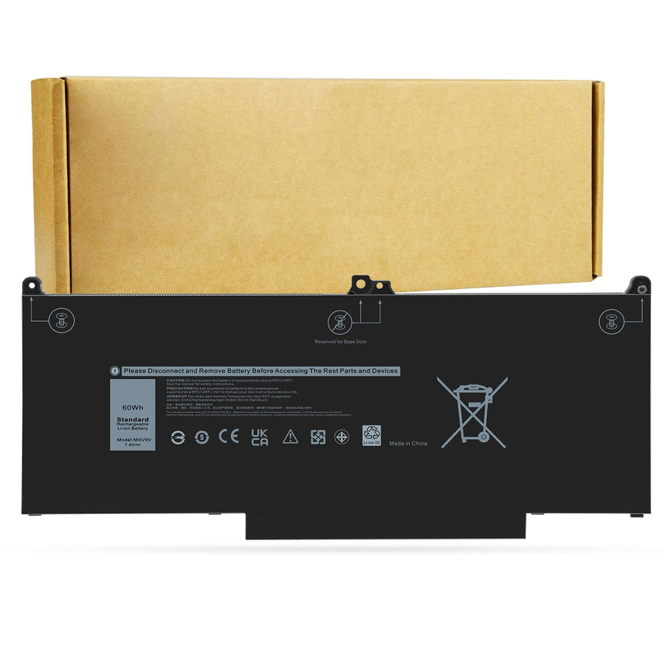 Futurebatt MXV9V front view showing label and model for accurate replacement
