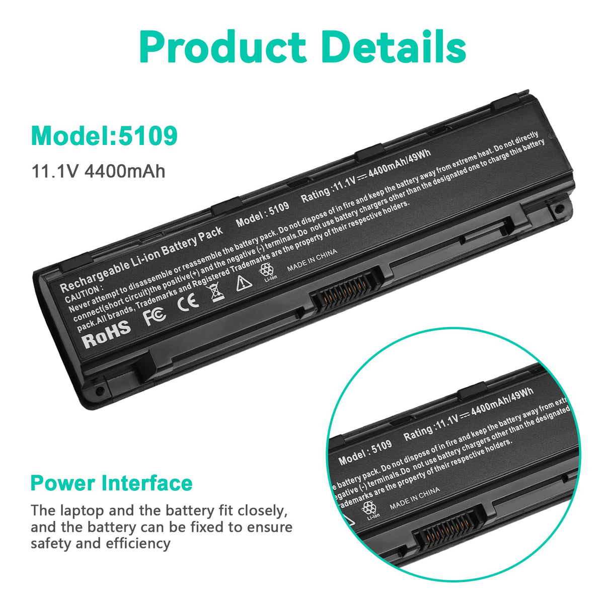 Futurebatt PA5109U-1BRS battery with compatible models list for Toshiba notebooks