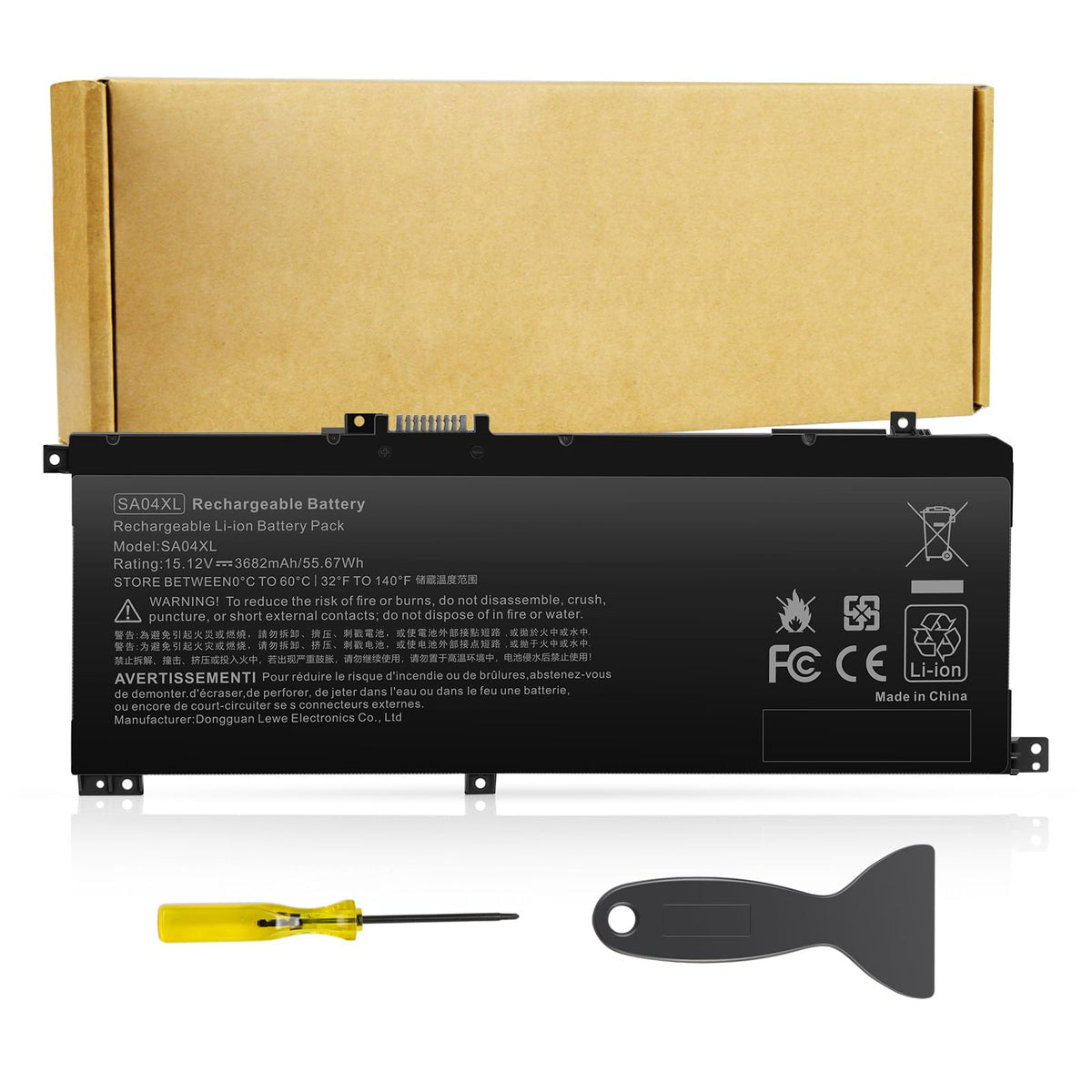 Futurebatt SA04XL front view showing battery shape and fit advantage