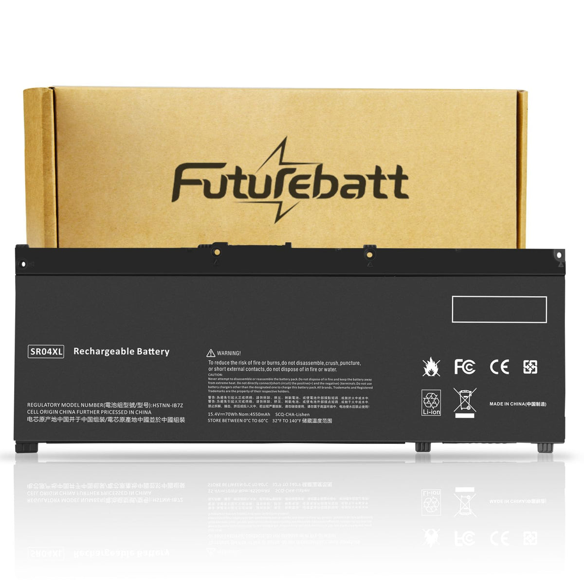 Futurebatt SR04XL battery front view for reliable HP Omen power