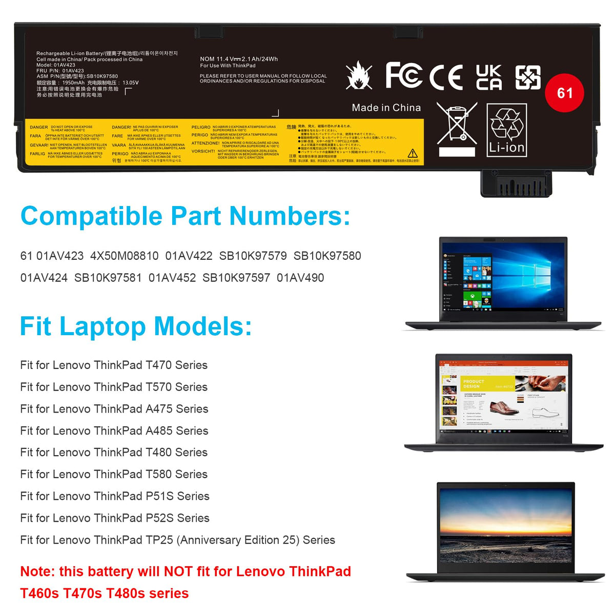 Futurebatt T480 installed in ThinkPad demonstrating seamless replacement benefit