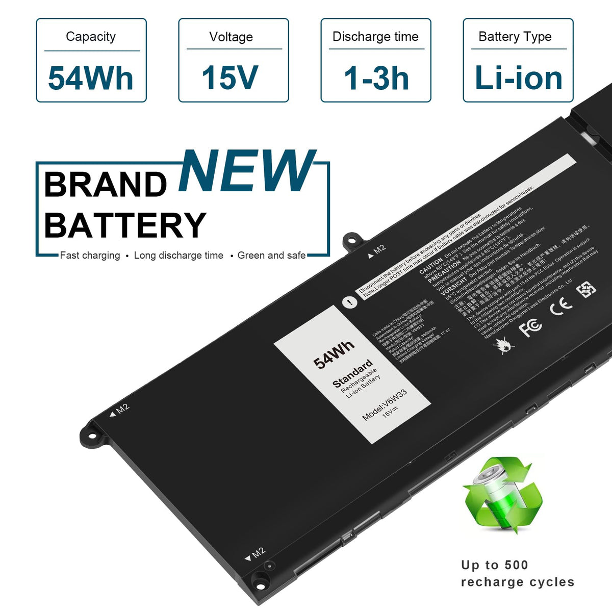 Futurebatt V6W33 side profile with ruler showing correct dimensions for accurate fit