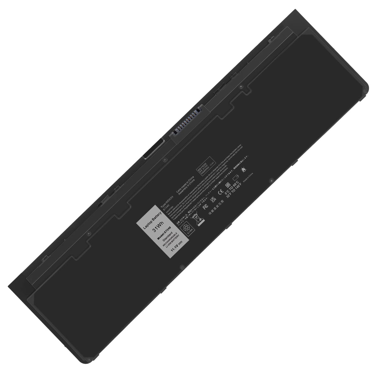 Futurebatt WD52H front view showing battery shape and fit benefit