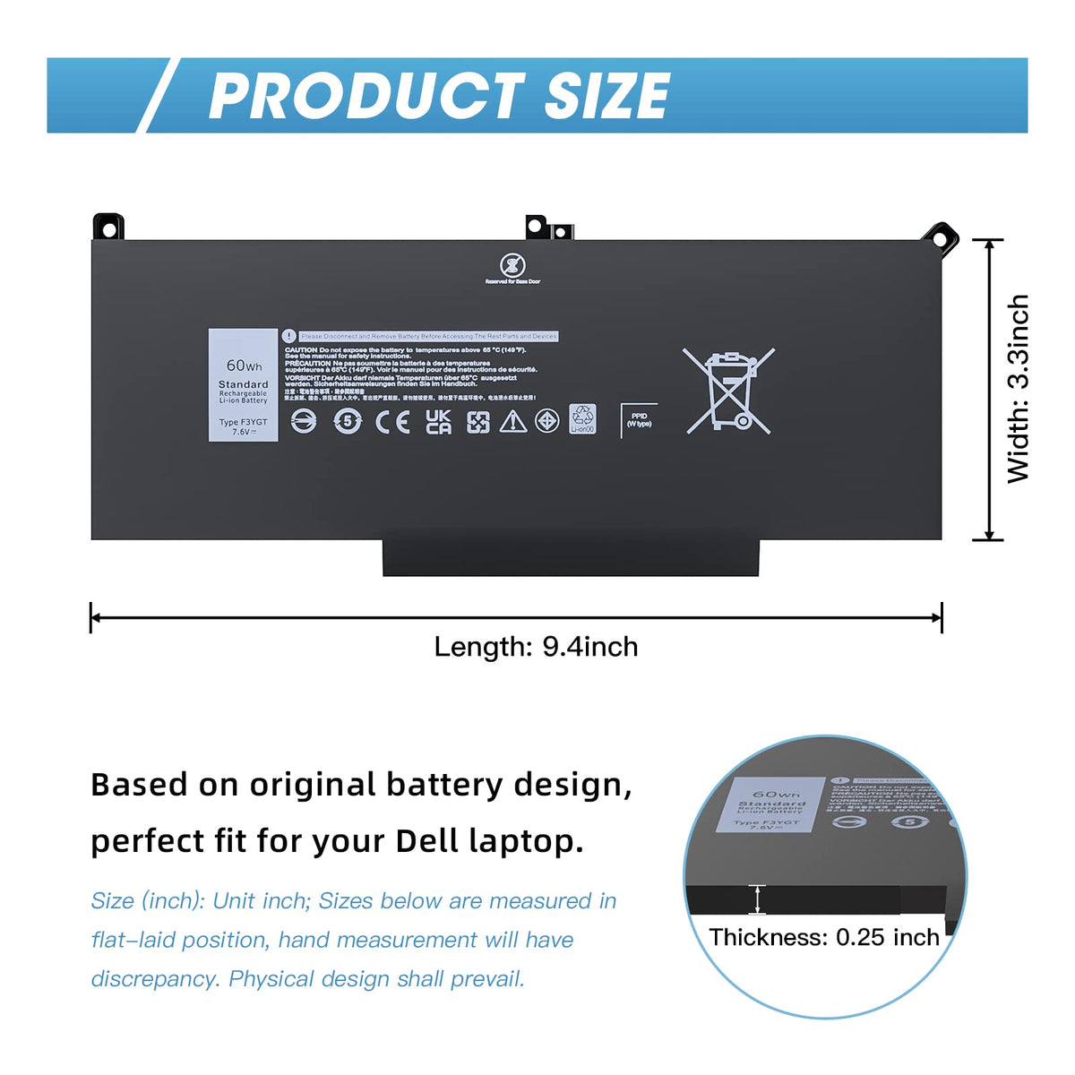 FUTUROSP battery compatible with Dell Latitude models for easy upgrade.