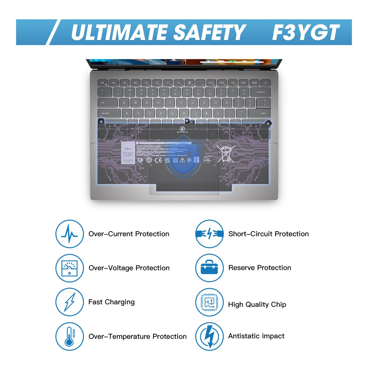 FUTUROSP battery connectors for Dell Latitude 7480/7490 compatibility.