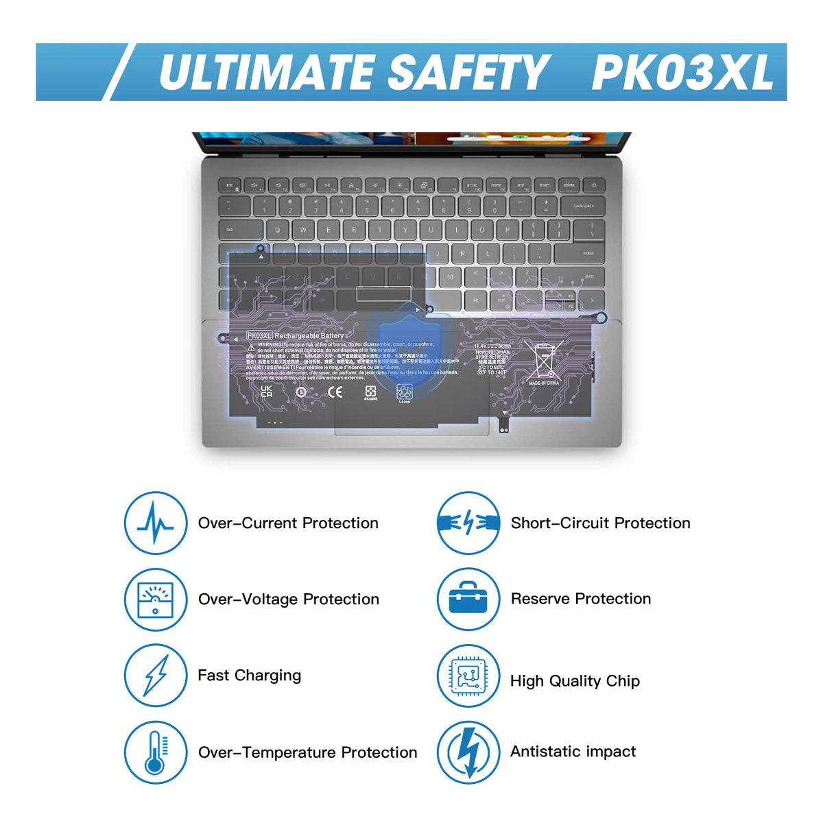 FUTUROSP PK03XL 500‑cycle lifespan supports long‑term recharge capability