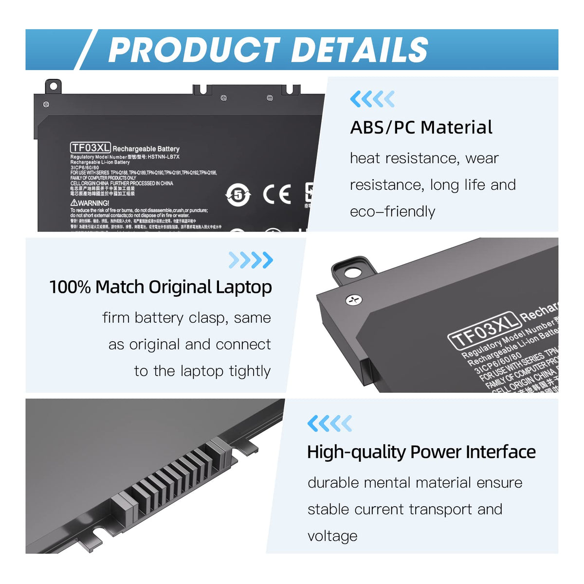 FUTUROSP TF03XL battery for HP Pavilion 15-CC123CL delivers steady performance on the go