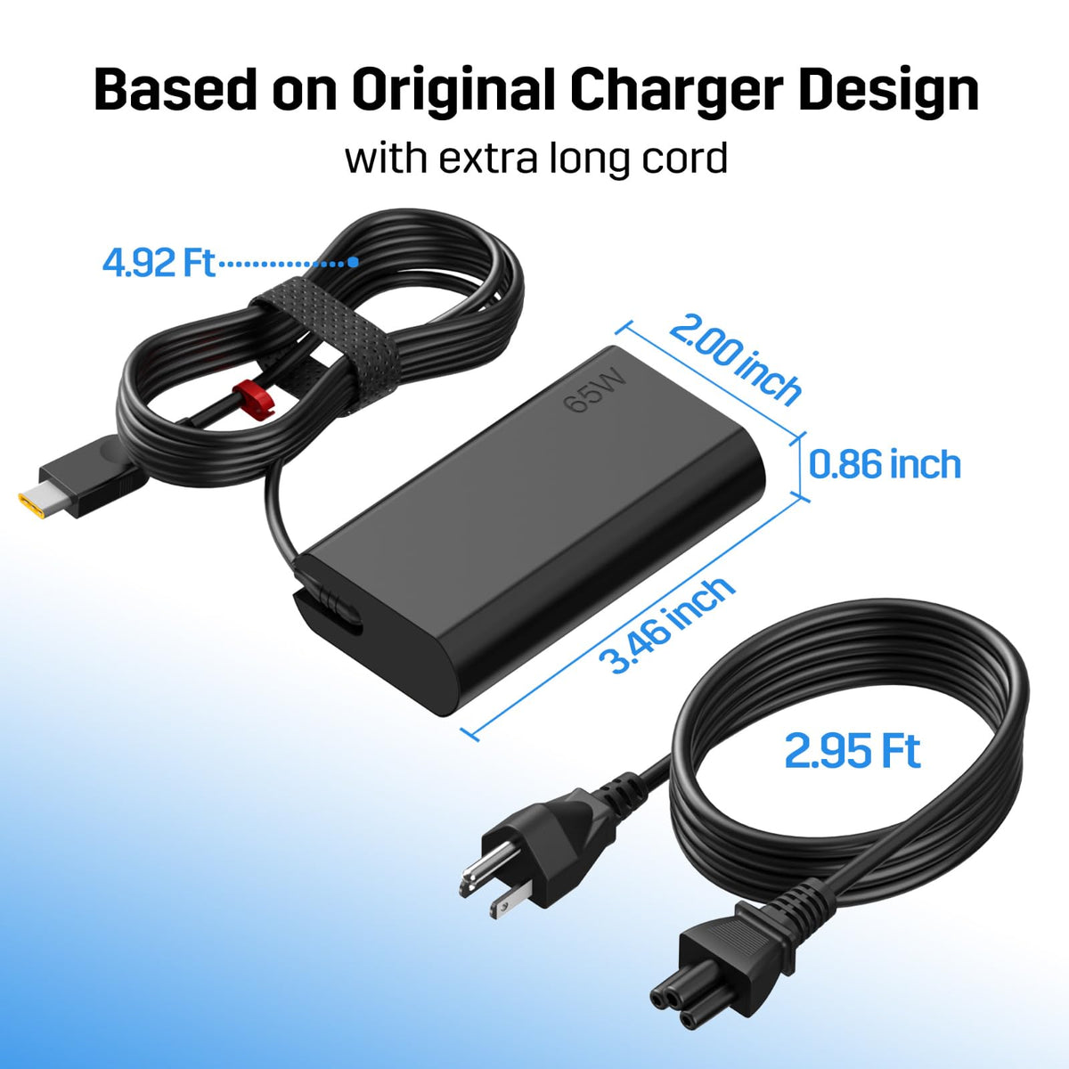 FUTUROSP 65W USB-C charger with CE FCC ROHS certification labels.