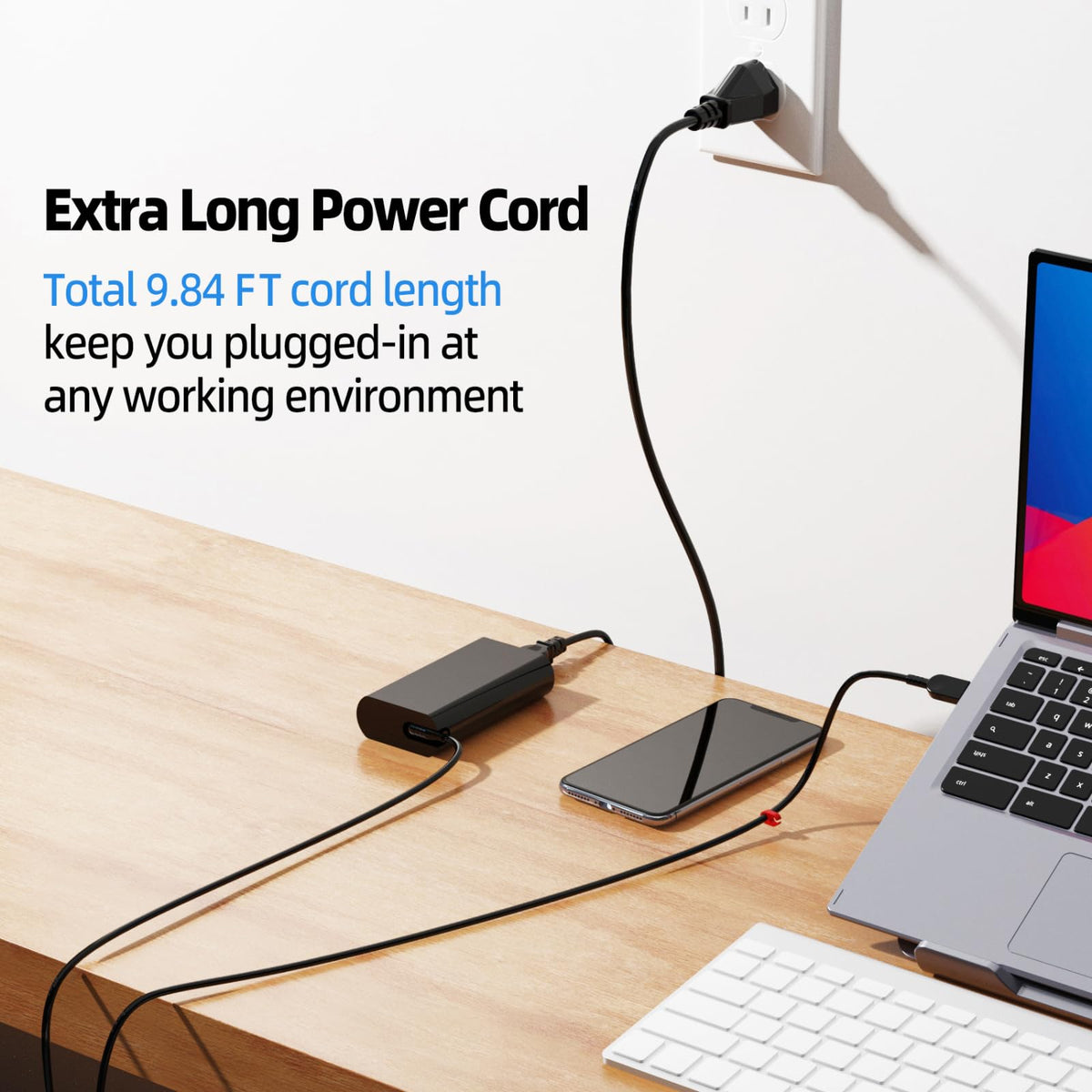 FUTUROSP 65W USB-C charger cable and adapter close-up.