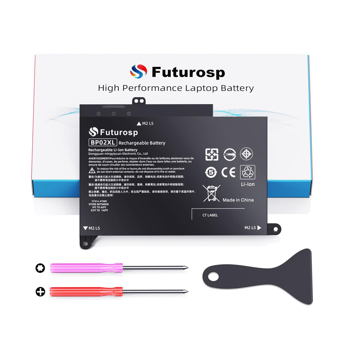FUTUROSP BP02XL battery for HP Pavilion 15-AU series extends notebook runtime